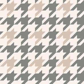 Houndstooth plaid, brown tones, 12 inch