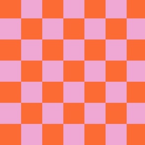 Valentines Checkers Lilac Orange