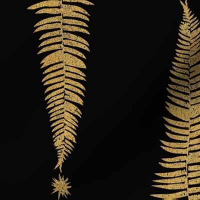Gold fern on black