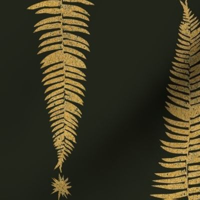 Gold fern on olive green