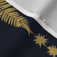 Gold fern on navy