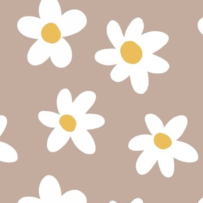 Large daisies on beige