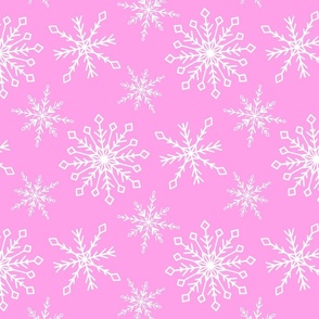 snowfall pink large || pastel pink snowflakes holiday designs holiday snowflake pattern winter design cute