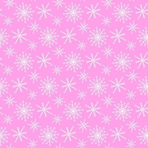 snowfall pink medium  || pastel pink snowflakes holiday pattern winter design cute