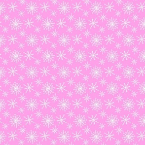 snowfall pink small  || pastel pink snowflakes holiday designs pattern winter design cute