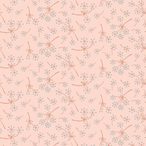 Star Flowers Fantasy Doodles | rose pink on baby pink | 18"