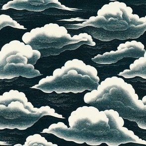 1940s Surrealist Clouds Illustration