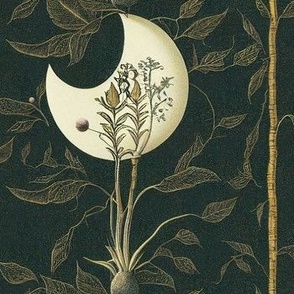 Esoteric Moon & Plant Wisdom - Vintage Drawing
