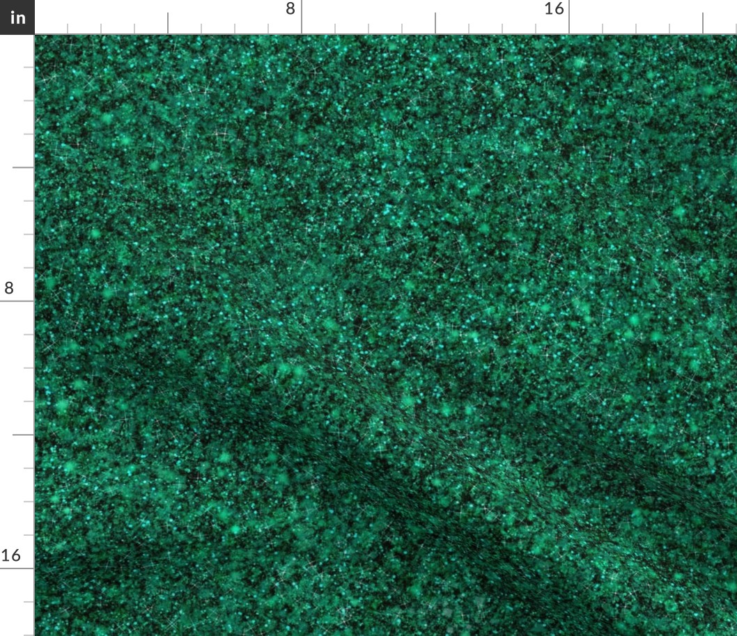 Peacock Fancy Green -- Solid Green Faux Glitter -- Glitter Look, Simulated Glitter, Sea Foam Green Glitter Sparkles Print -- 60.42in x 25.00in repeat -- 150dpi (Full Scale) 