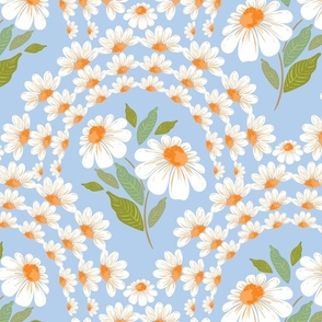 Daisy floral arches SKY BLUE _large