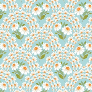White Daisy arches  in soft teal_small