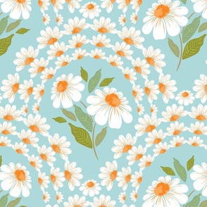 White Daisy arches in pastel  teal