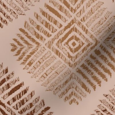 Tribal Diamonds and Squares in a limited color palette beige