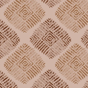Tribal Diamonds and Squares in a limited color palette beige