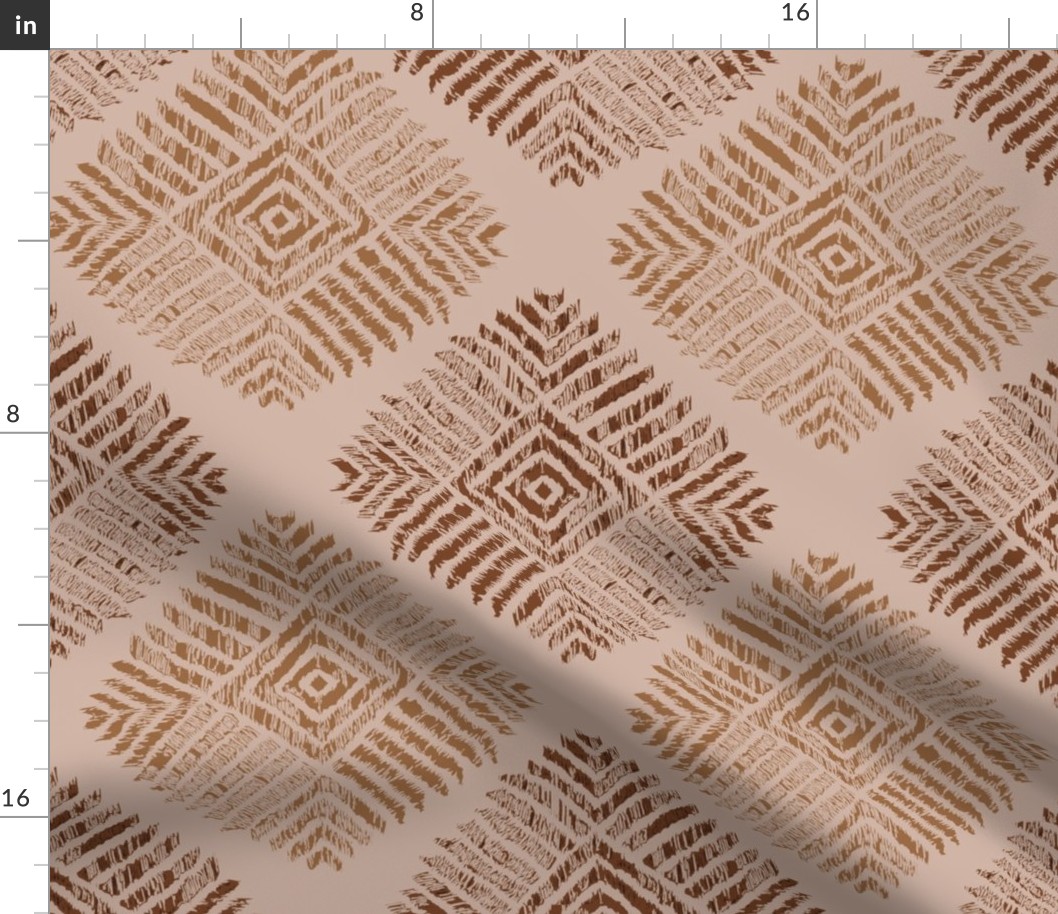 Tribal Diamonds and Squares in a limited color palette beige