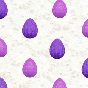 Easter Eggs in Pink and Amethyst on Textured Background