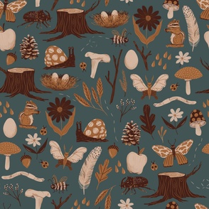 Large // Forest Walk // Dark Teal // Collection of Little things from Nature