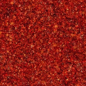 Crisp Autumn Orange Red -- Solid Red Orange Brown Faux Glitter -- Glitter Look, Simulated Glitter, Fall Leaves Colors Glitter Sparkles Print -- 60.42in x 25.00in repeat -- 150dpi (Full Scale)