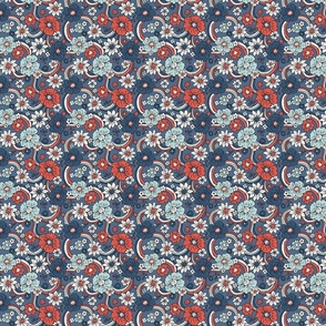 Rainbow Floral Muted Fourth of July- XS Scale
