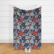 Rainbow Floral Muted Fourth of July- XL Scale