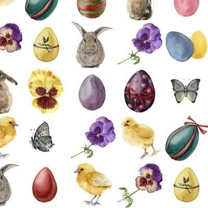Easter Cuteness - Bunnies, Butterflies, Flowers, Chicks, and Eggs