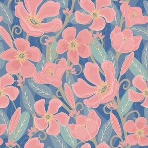 Light Blue Aesthetic Pink Flower Cute Blue Floral HD phone wallpaper   Peakpx