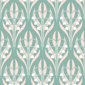 lily of valley blush pink light teal 12 inch