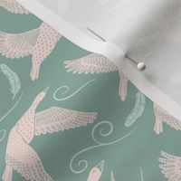 flying geese light teal blush pink 9 inch (24 inch wallpaper)