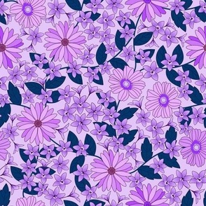 floral garden purple toile, french style