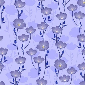blue florals, wild flower in vintage style.