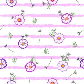 candy cosmos purple, floral print
