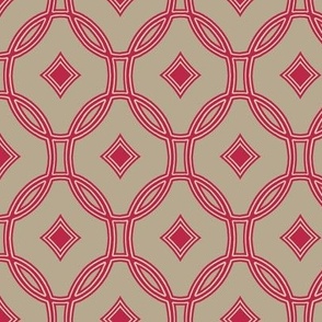 diamond lattice - magenta and pink on tan