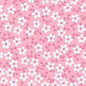 pink red white sakura pattern
