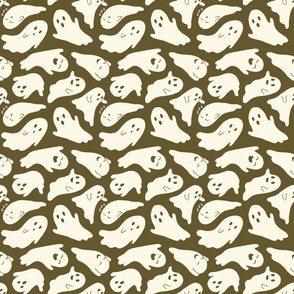 Quirky little Halloween ghosts - khaki