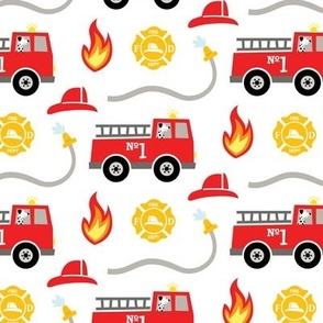 Fire Truck and Fire Fighter Icons SMALL SCALE