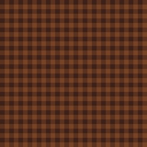 brown and dark brown gingham, 1/4" squares 