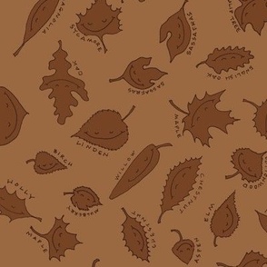 happy leaves - brown on caramel