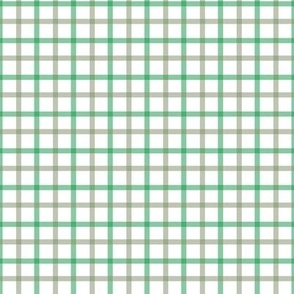 Double check - bright green and sage on white - medium small