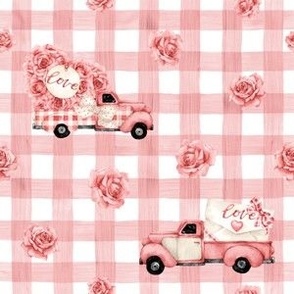 Small Scale Vday Truck Pink Gingham