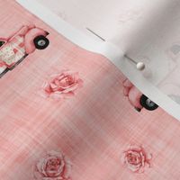 Small Scale Vday Truck Pink Linen