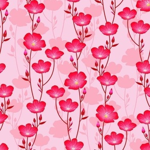 red magenta floral patterns