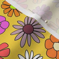 vintage flower with retro style yellow