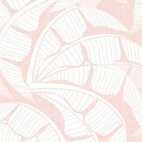 Beachy Palms Wallpaper- White and Pink  Linen  
