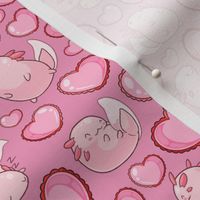 Small  Scale Axolotl Hearts Pink