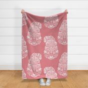 White Paisley on a pink - extra large scale