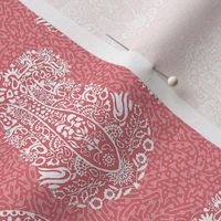 White Paisley on a pink - small scale