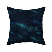 Minimalist space moody galaxy design - universe milky way and stars design navy blue teal pink night