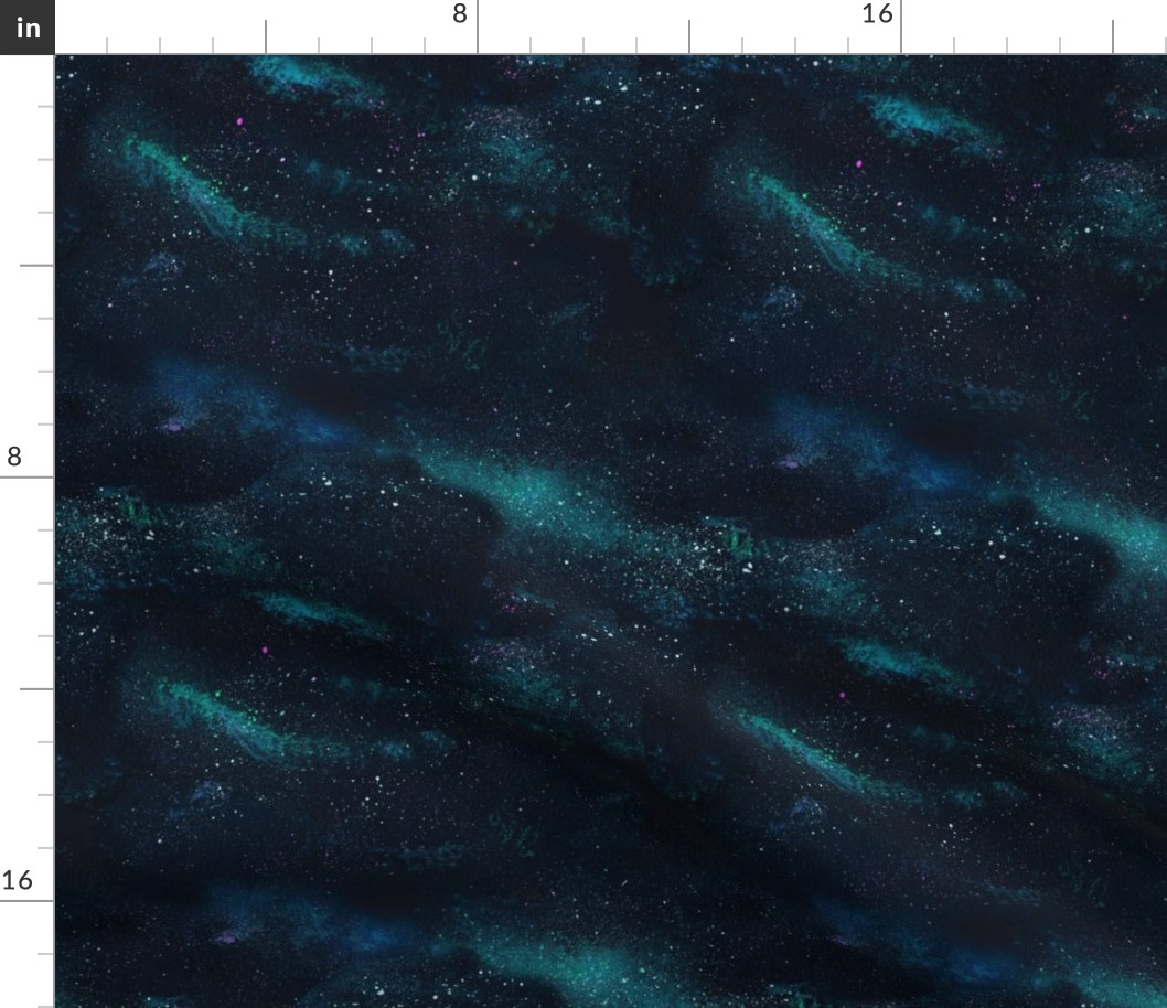 Minimalist space moody galaxy design - universe milky way and stars design navy blue teal pink night