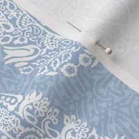 White Paisley on a baby blue - medium scale