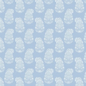 White Paisley on a baby blue - small scale